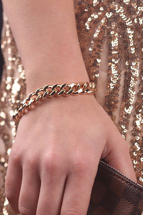 دستبند استیل (فولاد) زرد زنانه استیل (فولاد) depozoom - کد 898135189