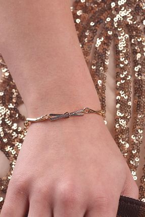 دستبند استیل (فولاد) زرد زنانه استیل (فولاد) depozoom - کد 898139952