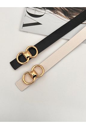 کمربند مشکی زنانه چرم مصنوعی Descoin - کد 898156966
