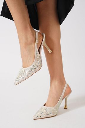 کفش مجلسی بژ زنانه پاشنه نازک Moda Pie - کد 898161188