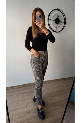 شلوار طوسی زنانه الاستین ES BU BUTİK - کد 898820618