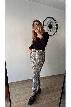 شلوار طوسی زنانه الاستین ES BU BUTİK - کد 898820618
