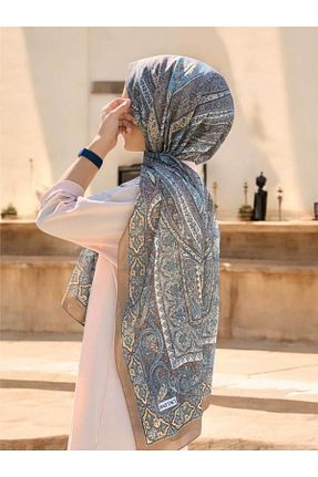 شال قهوه ای زنانه پنبه ای Baştacı - کد 856080022