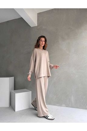 ست بالاتنه و پائین تنه بژ زنانه بافتنی dshee woman - کد 898185125