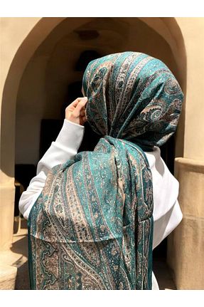 شال سبز زنانه پنبه ای Baştacı - کد 868081716