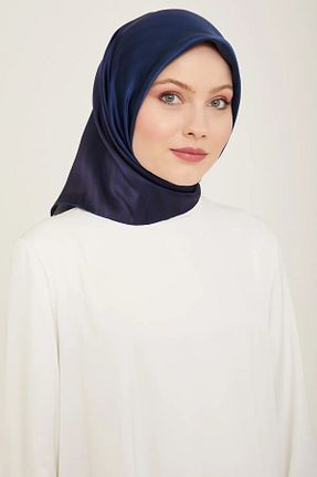 روسری سرمه ای کرپ ساتن ابریشم Armine - کد 887924001