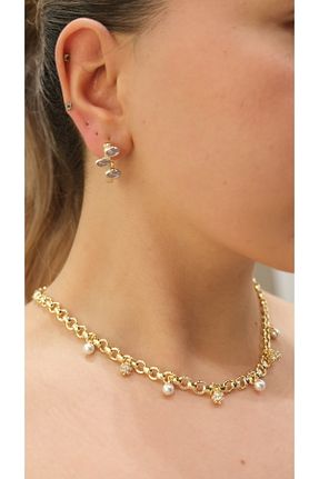 گردنبند جواهر متالیک زنانه مروارید Jerie - کد 898212459