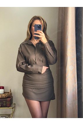 لباس قهوه ای زنانه بافتنی Butik - کد 898216430