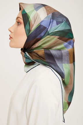 روسری آبی کرپ ساتن ابریشم Armine - کد 893331599