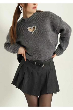 پلیور طوسی زنانه ساده OLA MODA - کد 898217684