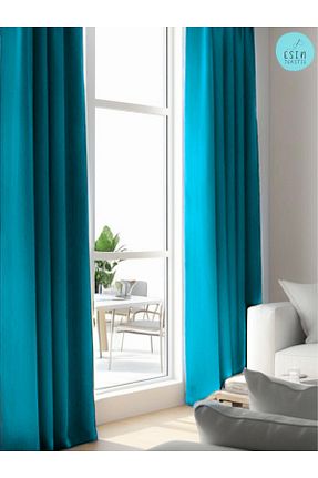 پرده زمینه فیروزه ای پلی استر esin tekstil - کد 898224076