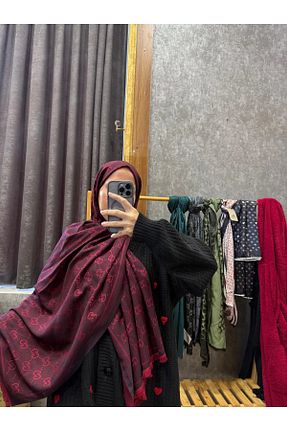 شال زرشکی زنانه پنبه ای Oxygen Scarfs - کد 898230281