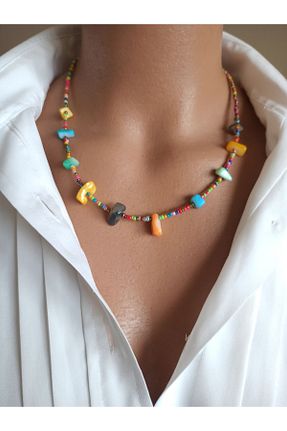 گردنبند جواهر رنگی زنانه منجق sondonfashion - کد 898231645