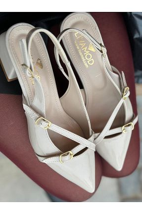 کفش پاشنه بلند کلاسیک بژ زنانه چرم مصنوعی MAYA SHOES - کد 898230436