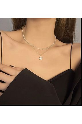 گردنبند جواهر طلائی زنانه مروارید OzzTakı - کد 898236570