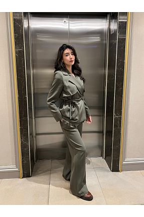 ست بالاتنه و پائین تنه خاکی زنانه بافتنی Nestiti collection - کد 898240673