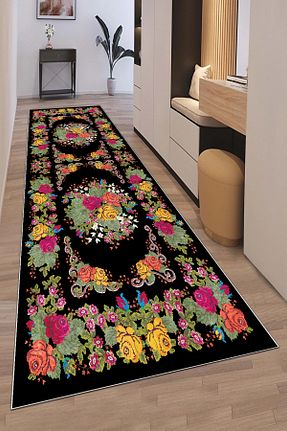 کناره مشکی پلی استر Halise Home - کد 898266305