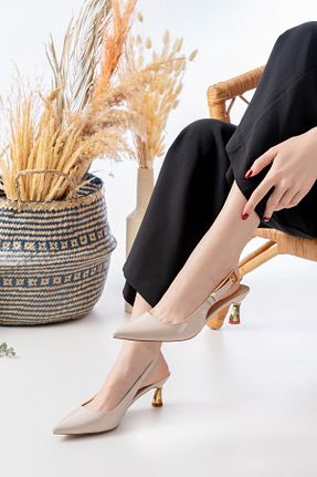 کفش پاشنه بلند کلاسیک نباتی زنانه چرم مصنوعی Egepass - کد 898275890