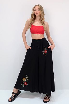شلوار مشکی زنانه بافتنی Trend Alaçatı Stili - کد 897430956