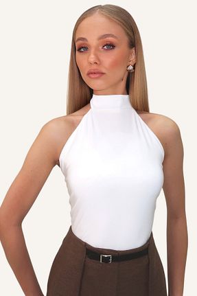 بلوز سفید زنانه ساده Trend Alaçatı Stili - کد 891517554