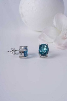 گوشواره نقره آبی زنانه 925 عیار Aksesuaring - کد 898283822
