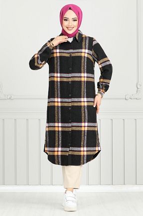 تونیک حجاب مشکی زنانه مخلوط پلی استر ModaMerve - کد 898353979