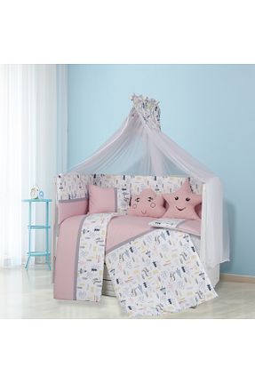 ست لحاف و روکش لحاف و روکش بالش کودک و نوزاد صورتی پنبه ای TuGu home baby - کد 818503919