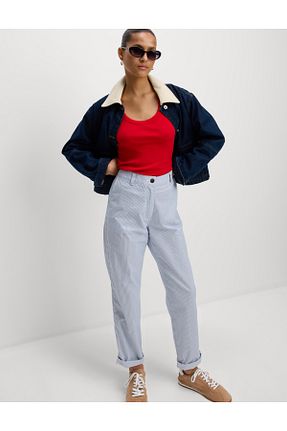 شلوار سفید زنانه پنبه ای Marks & Spencer - کد 666760580