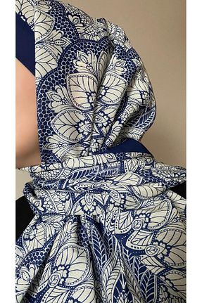 شال آبی زنانه Kesik Elyaf ESSLERA - کد 889295644