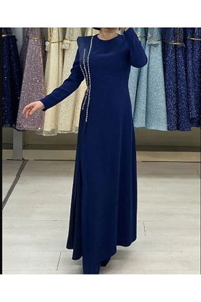 لباس مجلسی حجاب سرمه ای زنانه یقه دوچرخه çınar özkan - کد 835441828