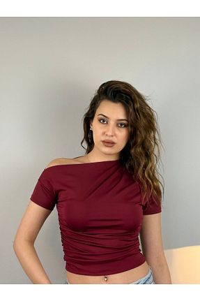 بادی زرشکی زنانه Straplez DENİKK - کد 898386839