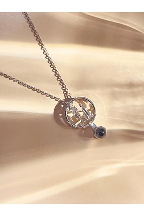 گردنبند استیل ( فولاد ) طوسی زنانه استیل ضد زنگ Wisstoria Collections - کد 898397610