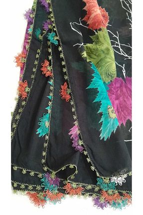 روسری مشکی پنبه پلی استر Papatyam - کد 898398070