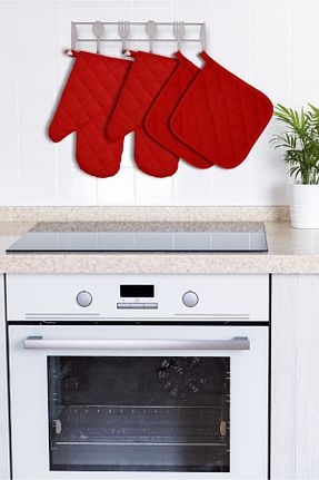 دستکش و پیشبندآشپزخانه قرمز Home - کد 898396963