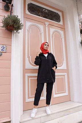 ست بالاتنه و پائین تنه حجاب مشکی زنانه رگولار MODA TAY - کد 898399536