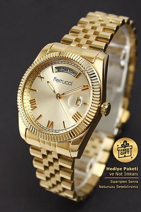 ساعت مچی طلائی زنانه 36 میلی متر Ferrucci - کد 32602360