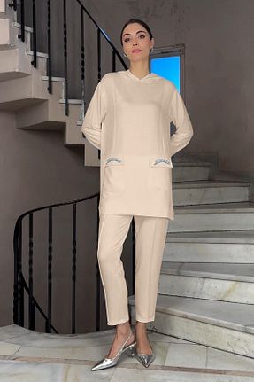 ست بالاتنه و پائین تنه حجاب بژ زنانه رگولار Missemramiss - کد 898410491