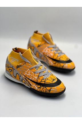 کفش فوتبال چمن مصنوعی زرد بچه گانه پلاستیک GÜLERSHOES - کد 898924700