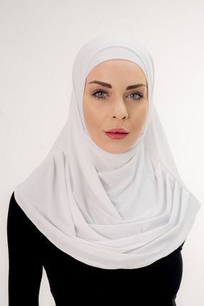 شال سفید زنانه پلی استر Şalcenneti.com - کد 898408192