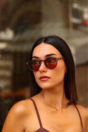 عینک آفتابی قهوه ای زنانه 50 Nilu Moda - کد 898408170