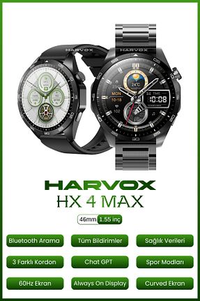 ساعت هوشمند مشکی گارانتی وارد کننده HARVOX - کد 898421350