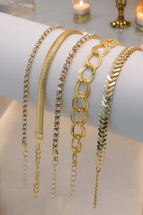 دستبند جواهر طلائی زنانه زیرکن TAKIPORT - کد 898462313