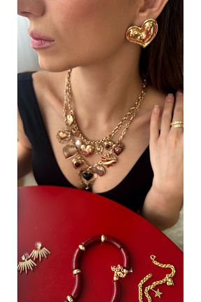 گردنبند جواهر طلائی زنانه سنگ طبیعی Thariaccessory - کد 898486314