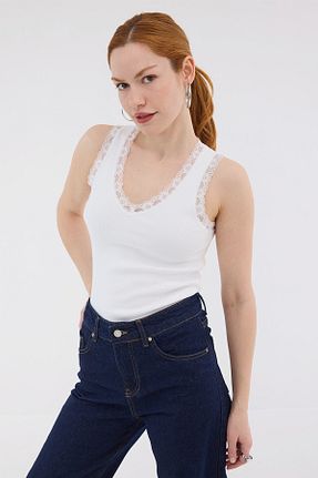 بلوز سفید زنانه ساده Addax - کد 898514256