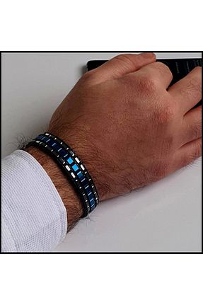 دستبند جواهر آبی مردانه سنگ طبیعی Seven Art Jewelry - کد 356606475