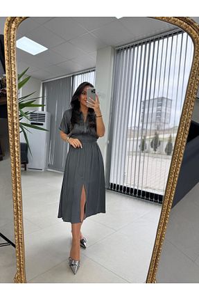 لباس طوسی زنانه ساتن caddstore - کد 898532725