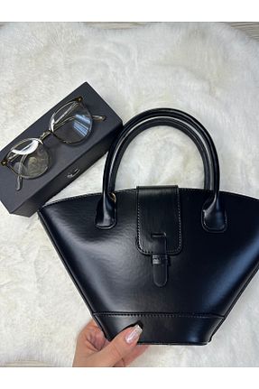 کیف دوشی مشکی زنانه چرم مصنوعی FASİON - کد 898644466