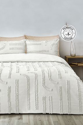 روتختی دونفره سفید پنبه ای Evlen Home Collection - کد 893546542