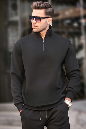 پلیور مشکی مردانه ساده YAKAMEL - کد 898553692