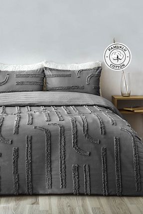 روتختی تکنفره طوسی پنبه ای Evlen Home Collection - کد 895758126
